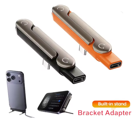 Type C Phone Charging Bracket Adapter 240W Fast Charging OTG USB-C Male to USB-C Female Converter With foldable Holder (Pre Order)