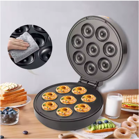 1200w High-power Electric Donut Machine Home Multi-functional Automatic Heating Egg Cake Bread Baking Machine Breakfast Machine