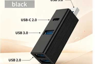 Mini USB 3.0 Hub 4-in-1 USB to USB 3.0 2USB 2.0 Type-C Docking Station Adapter USB External Extender Plug and Play (Pre order)