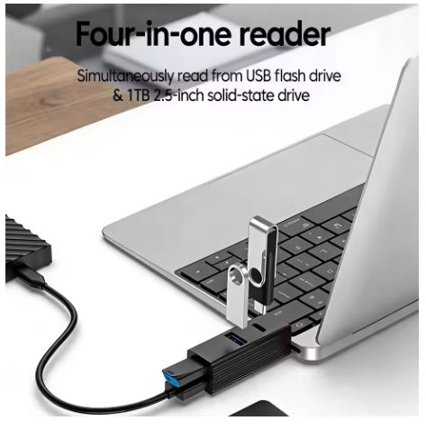 Mini USB 3.0 Hub 4-in-1 USB to USB 3.0 2USB 2.0 Type-C Docking Station Adapter USB External Extender Plug and Play (Pre order)