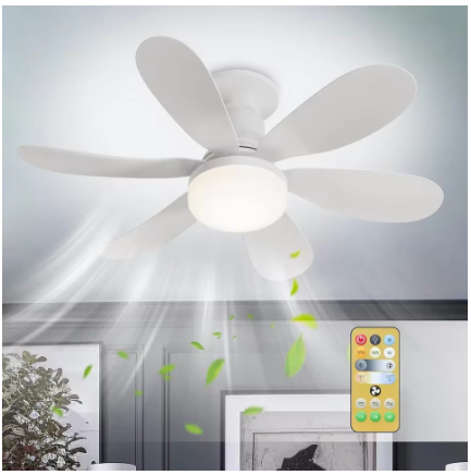 LED 40W ceiling fan light E27 with remote control for dimming, suitable for living room, study, household use, 85-265V